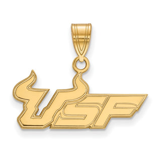 Sterling Silver Gold-plated LogoArt University of South Florida U-S-F Medium Pendant