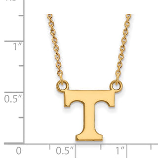 10k Gold LogoArt University of Tennessee Letter T Small Pendant 18 inch Necklace