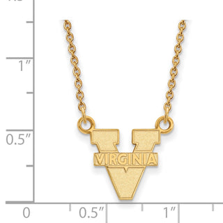 14k Gold LogoArt University of Virginia Small Pendant 18 inch Necklace