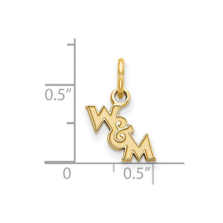 Sterling Silver Gold-plated LogoArt College of William and Mary Extra Small Pendant
