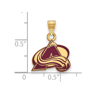 Sterling Silver Gold-plated NHL LogoArt Colorado Avalanche Letter A Small Enameled Pendant