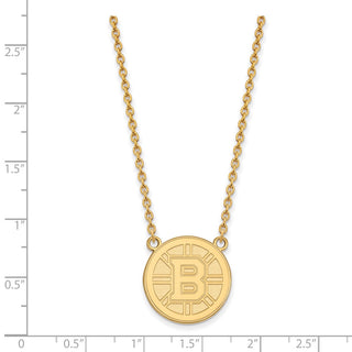 10k Gold NHL LogoArt Boston Bruins Large Pendant 18 inch Necklace 1Y016BRI-18