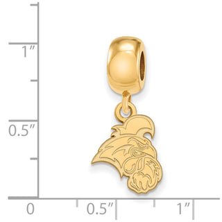 Sterling Silver Gold-plated LogoArt Coastal Carolina University Chanticleer Small Dangle Bead Charm