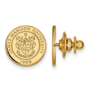 Sterling Silver Gold-plated LogoArt James Madison University Crest Lapel Pin