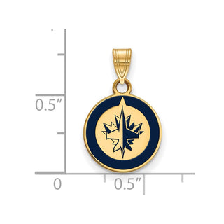 Sterling Silver Gold-plated NHL LogoArt Winnipeg Jets Small Enameled Pendant
