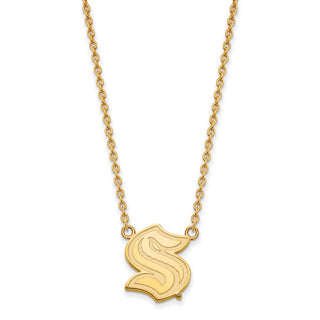 14k Gold NHL LogoArt Seattle Kraken Large Pendant Necklace