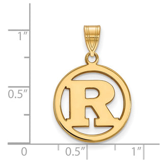 Sterling Silver Gold-plated LogoArt Rutgers University Letter R Medium Circle Pendant