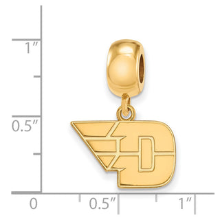 Sterling Silver Gold-plated LogoArt University of Dayton Small Dangle Bead Charm