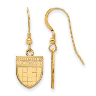 Sterling Silver Gold-plated LogoArt University of Richmond Small Dangle Earrings Wire