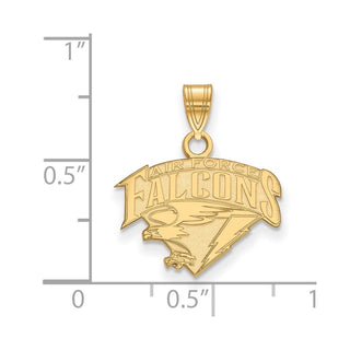 10k Gold LogoArt United States Air Force Academy Falcons Small Pendant