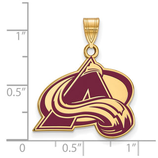 Sterling Silver Gold-plated NHL LogoArt Colorado Avalanche Letter A Large Enameled Pendant