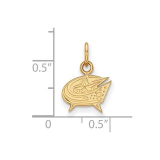 Sterling Silver Gold-plated NHL LogoArt Columbus Blue Jackets Extra Small Pendant