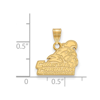 10k Gold LogoArt Coastal Carolina University Chanticleers Small Pendant
