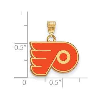 Sterling Silver Gold-plated NHL LogoArt Philadelphia Flyers Small Enamel Pendant