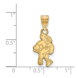 10k Gold LogoArt Iowa State University Cardinal Medium Pendant