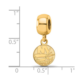 Sterling Silver Gold-plated NHL LogoArt New York Islanders Extra Small Dangle Bead Charm
