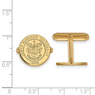 Sterling Silver Gold-plated LogoArt James Madison University Crest Cuff Links