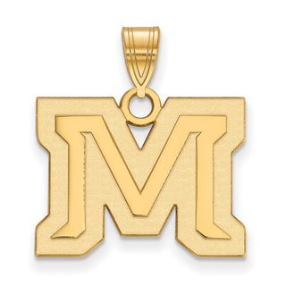 10k Gold LogoArt Montana State University Letter M Medium Pendant