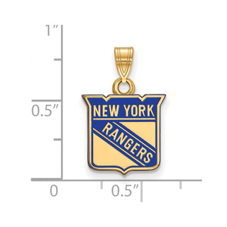 Sterling Silver Gold-plated NHL LogoArt New York Rangers Small Enameled Pendant