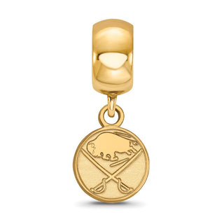 Sterling Silver Gold-plated NHL LogoArt Buffalo Sabres Extra Small Dangle Bead