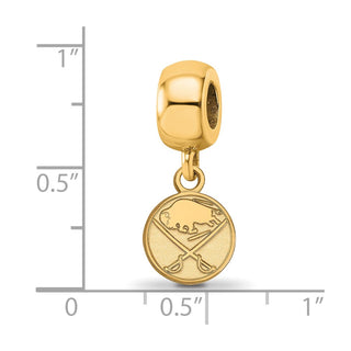 Sterling Silver Gold-plated NHL LogoArt Buffalo Sabres Extra Small Dangle Bead