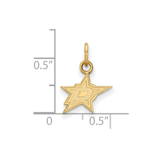 Sterling Silver Gold-plated NHL LogoArt Dallas Stars Extra Small Pendant