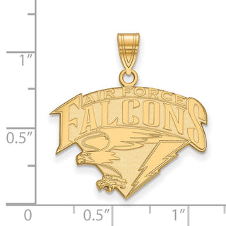 14k Gold LogoArt United States Air Force Academy Falcons Large Pendant