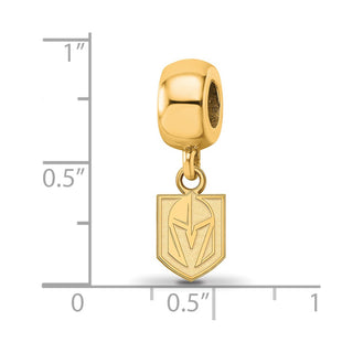 Sterling Silver Gold-plated NHL LogoArt NHL Vegas Golden Knights Extra Small Dangle Bead Charm