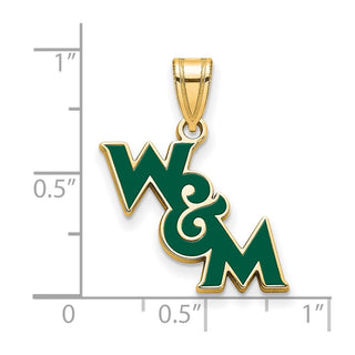 Sterling Silver Gold-plated LogoArt College of William and Mary Medium Enameled Pendant