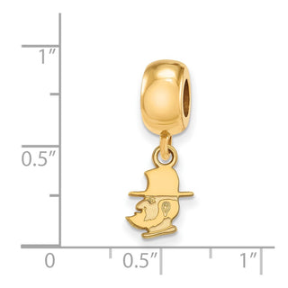 Sterling Silver Gold-plated LogoArt Appalachian State University Mountaineer Extra Small Dangle Bead Charm