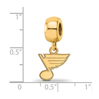 Sterling Silver Gold-plated NHL LogoArt St. Louis Blues Extra Small Dangle Bead Charm