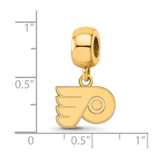 Sterling Silver Gold-plated NHL LogoArt Philadelphia Flyers Extra Small Dangle Bead Charm