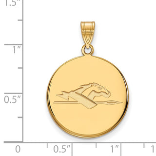 10k Gold LogoArt Longwood University Horse Large Disc Pendant