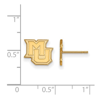 10k Gold LogoArt Marquette University M-U Extra Small Post Earrings