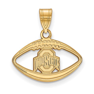 Sterling Silver Gold-plated LogoArt The Ohio State University Football Pendant