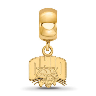 Sterling Silver Gold-plated LogoArt Ohio University Extra Small Dangle Bead Charm
