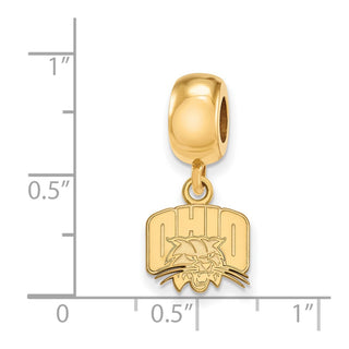 Sterling Silver Gold-plated LogoArt Ohio University Extra Small Dangle Bead Charm