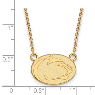 10k Gold LogoArt Penn State University Lion Small Pendant 18 inch Necklace