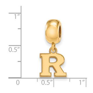 Sterling Silver Gold-plated LogoArt Rutgers University Letter R Extra Small Dangle Bead Charm