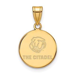 Sterling Silver w/Gold-plating LogoArt The Citadel Medium Pendant GP018TCI