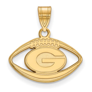 Sterling Silver Gold-plated LogoArt University of Georgia Letter G Football Pendant