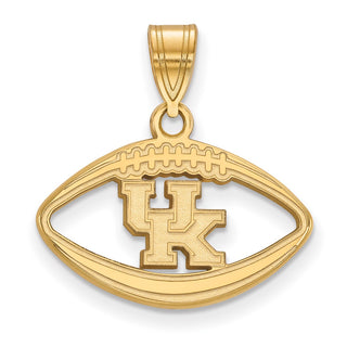Sterling Silver Gold-plated LogoArt University of Kentucky U-K Football Pendant