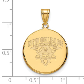 10k Gold LogoArt University of New Orleans U-N-O Large Disc Pendant
