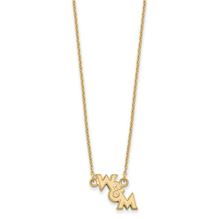 Sterling Silver Gold-plated LogoArt College of William and Mary Small Pendant 18 inch Necklace