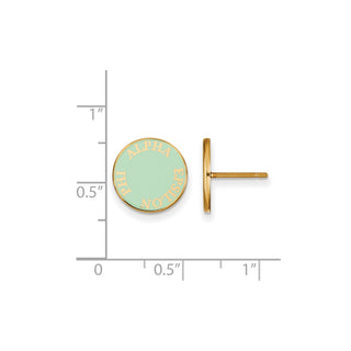Sterling Silver Gold-plated LogoArt Alpha Epsilon Phi Sorority Text Color Enamel Post Earrings GP019AEP