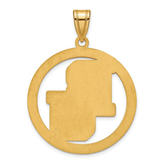 Sterling Silver Gold-plated LogoArt Baylor University Bears Extra Large Circle Pendant