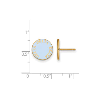 Sterling Silver Gold-plated LogoArt Delta Delta Delta Sorority Text Color Enamel Post Earrings GP019DDD