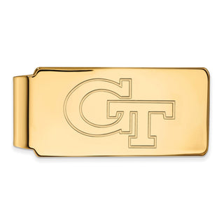 Sterling Silver Gold-plated LogoArt Georgia Institute of Technology G-T Money Clip