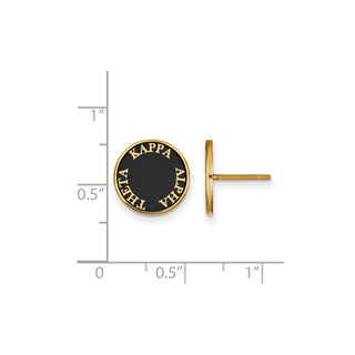 Sterling Silver Gold-plated LogoArt Kappa Alpha Theta Sorority Text Color Enamel Post Earrings GP019KAT