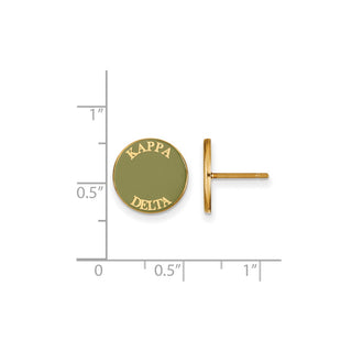 Sterling Silver Gold-plated LogoArt Kappa Delta Sorority Text Color Enamel Post Earrings GP019KD